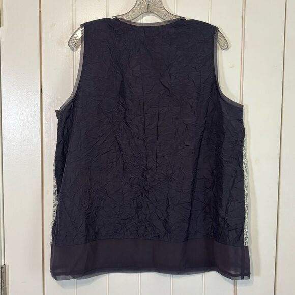 Simply Vera Vera Wang Gray Lace Front Boxy Tank Top NEVER WORN - Picture 4 of 9
